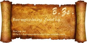 Beregszászy Zsófia névjegykártya