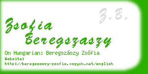 zsofia beregszaszy business card
