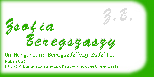 zsofia beregszaszy business card